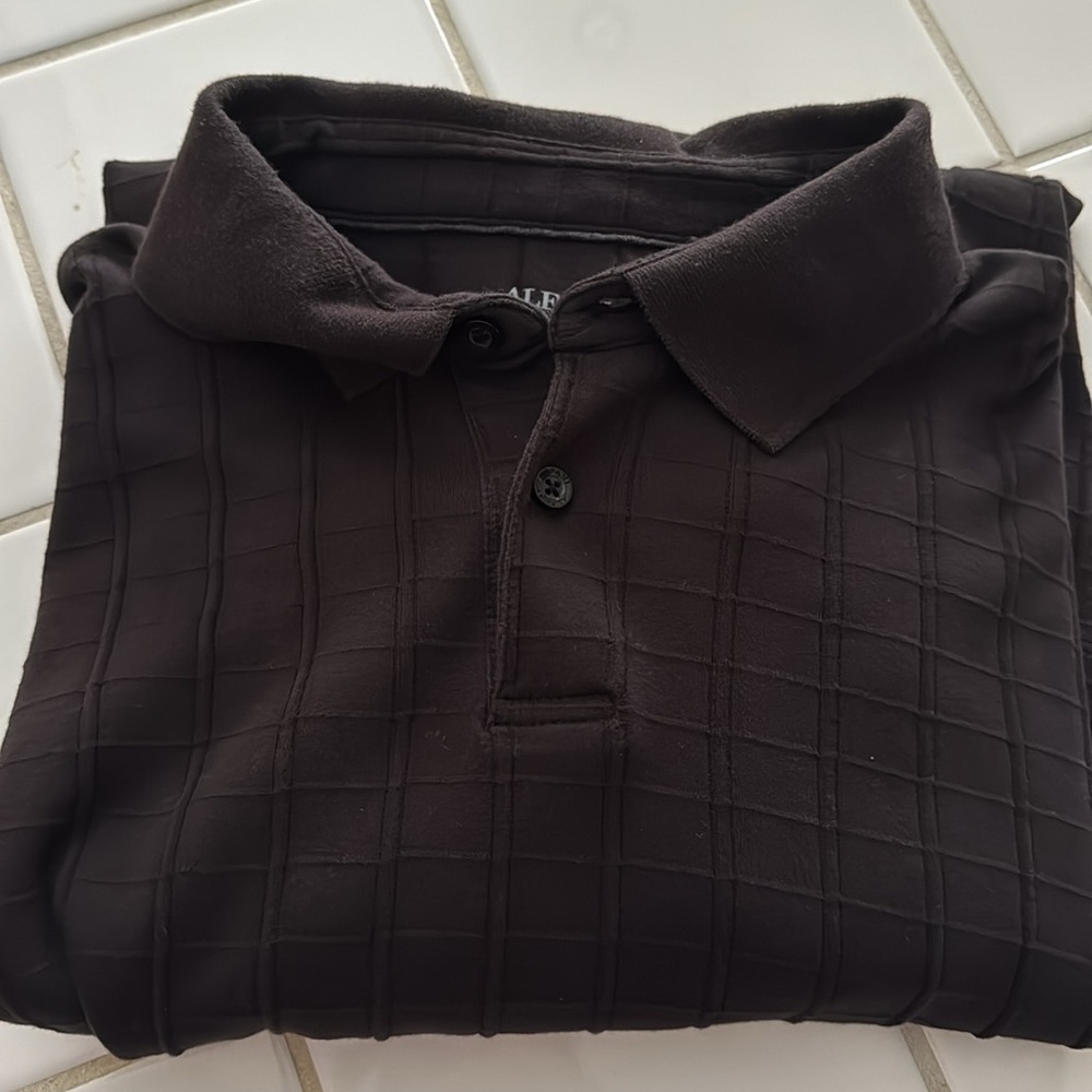 ALFANI 100% Cotton Textured Long Sleeve Pullover Size XL black